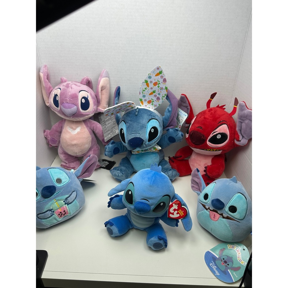 Disney Lilo & Stitch Plush Lot Angel Leroy Squishmallow Ty Beanie Baby Easter - Picture 5 of 6